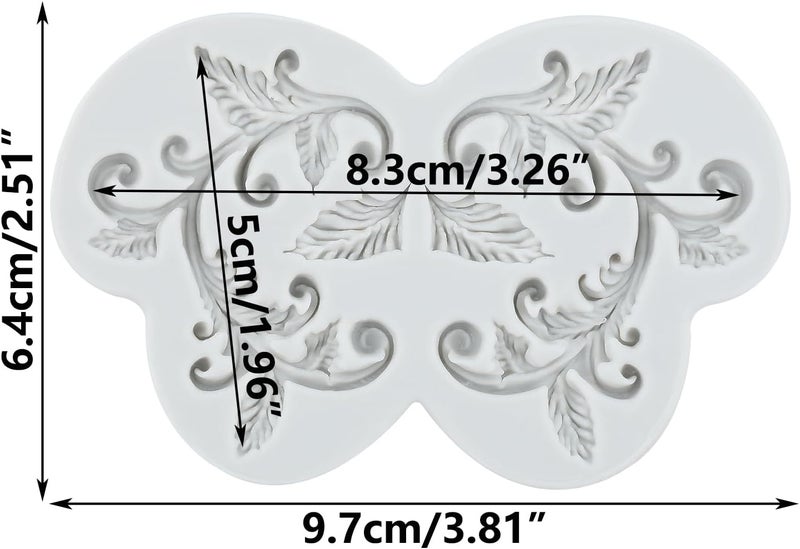 TAOXIBEI Baroque Curlicues Scroll Lace Silicone Molds Leaf Vine Polymer Clay Mold for DIY Crafts Epoxy Resin Casting Air Dry Polymer Clay Plaster Jewelry Making - Image 2